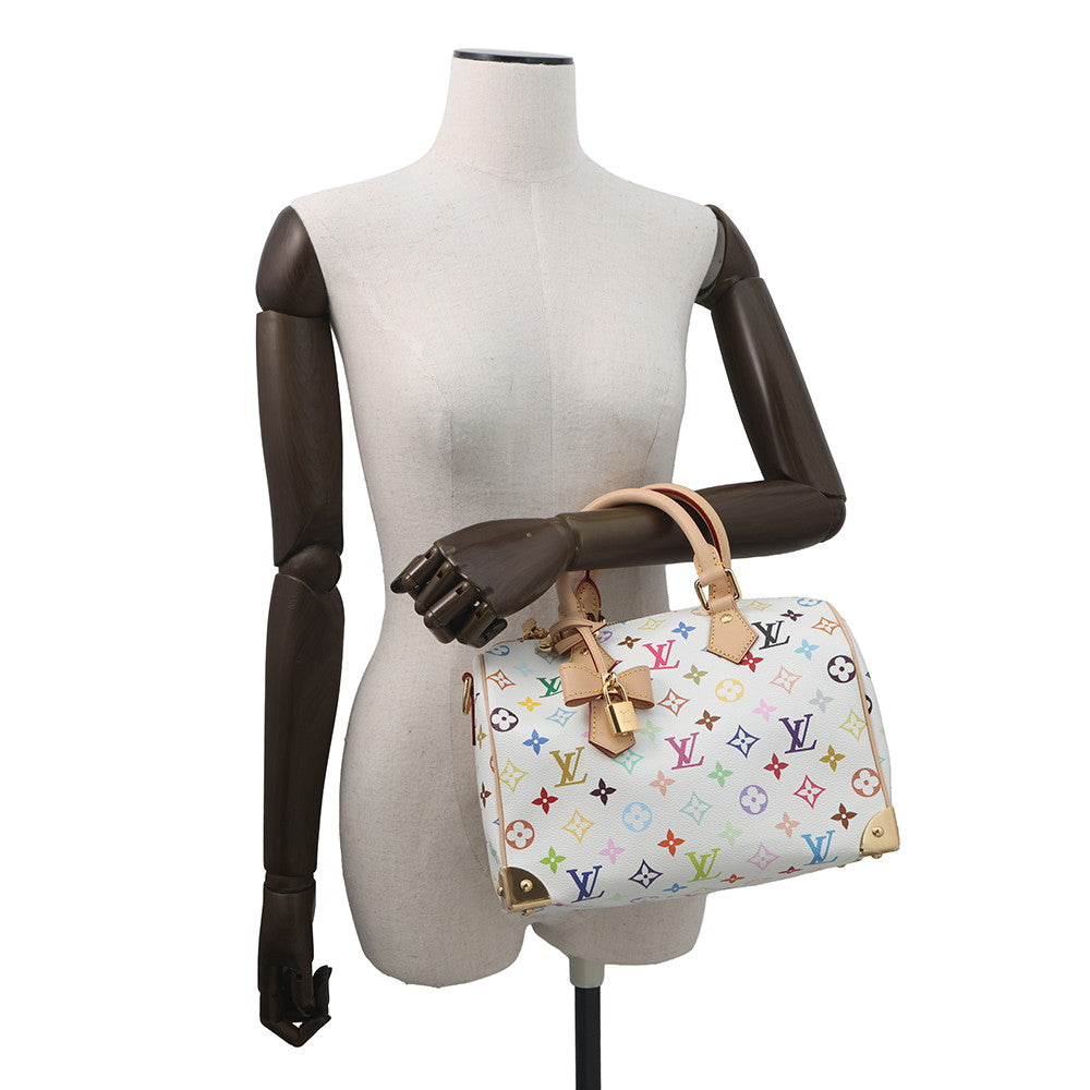 LOUIS VUITTON LV × TM Speedy Bandouliere WhiteM13085 Monogram?Multicolor Size 25