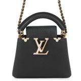 LOUIS VUITTON Capucines NoirM10166 Taurillon Leather Size NANO
