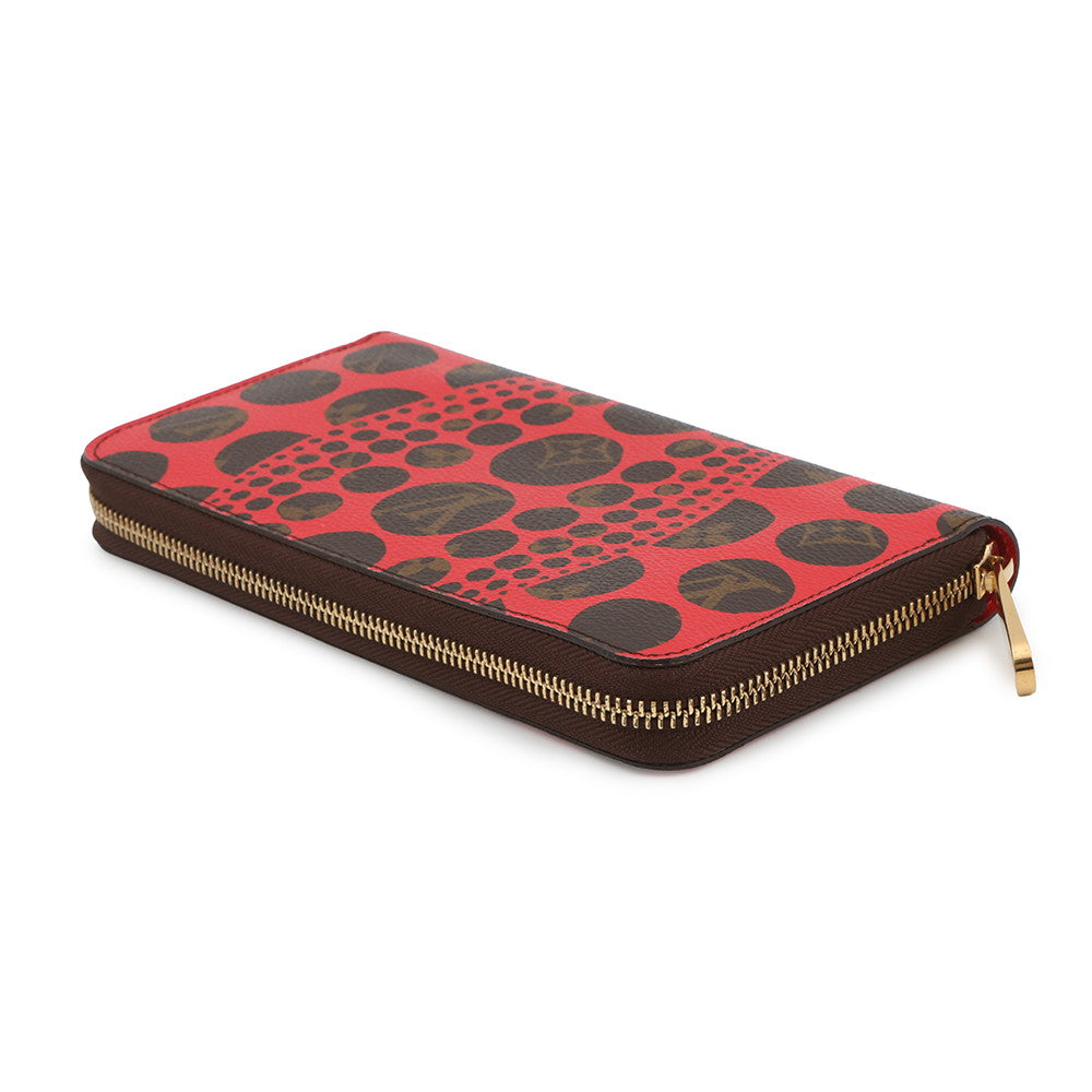 LOUIS VUITTON Zippy Wallet RedM60450 Monogram Pumpkin Dot/Yayoi Kusama