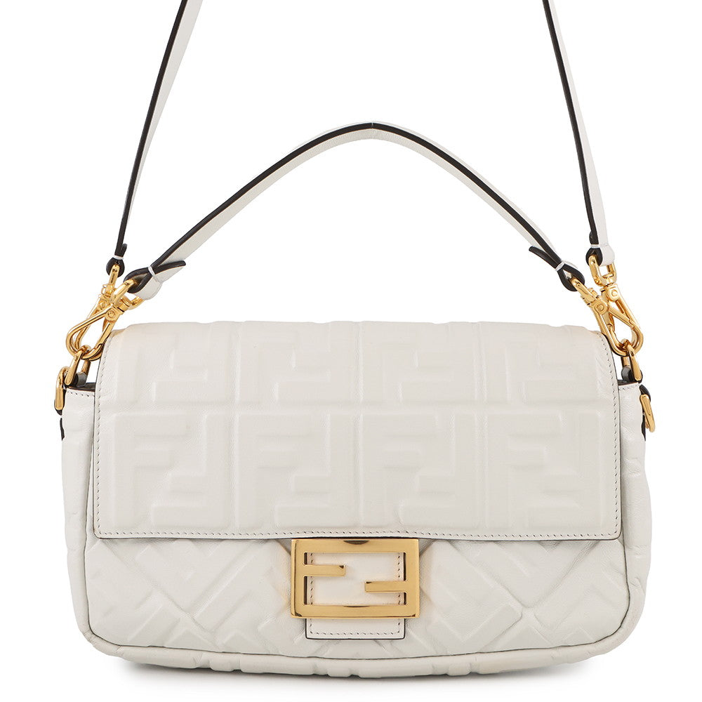 FENDI baguette White8BR600 Leather