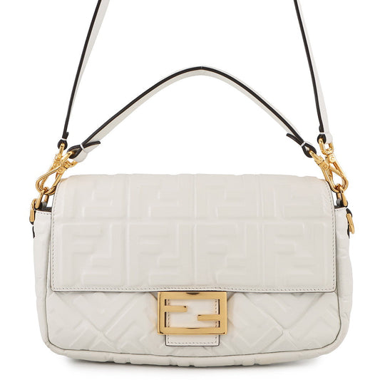 FENDI baguette White8BR600 Leather