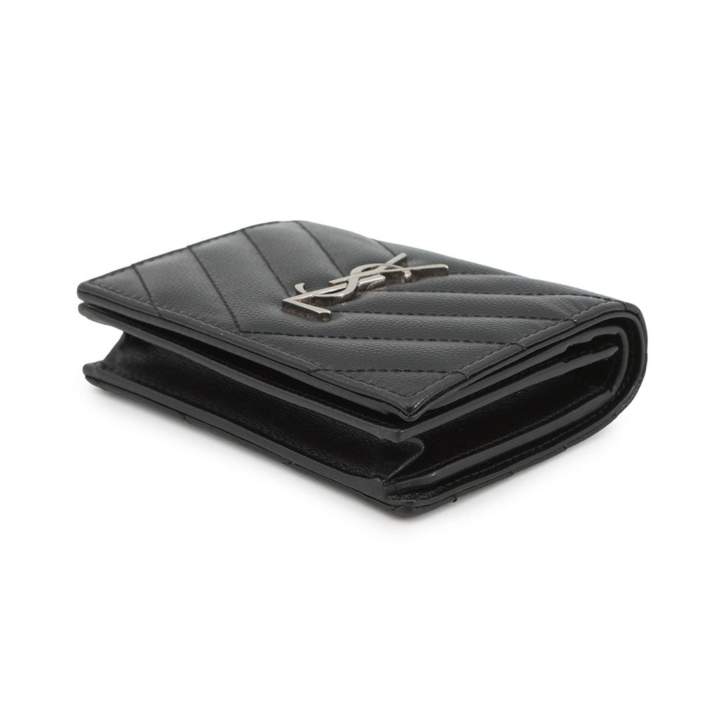 SAINT LAURENT PARIS YSL Logo Bifold Wallet Black504899 Leather