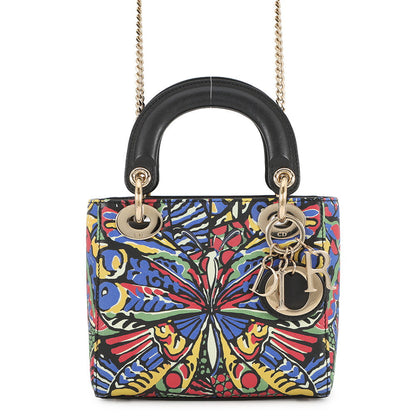 Dior Lady Dior 2WAY Handbag Multicolor Leather Size Mini