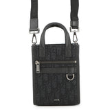 Dior Oblique Safari North-South 2-Way Shoulder Bag Black2ESWS017YKY Canvas Leather Size Mini