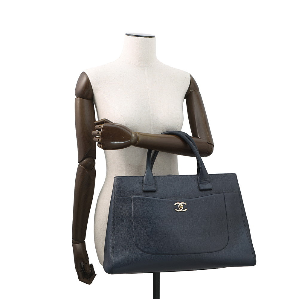 CHANEL Neo Executive 2WAY Tote Bag NavyA69931 Leather Size Large
