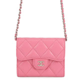 CHANEL Matelasse ChainShoulder Coin purse PinkAP2569 Lambskin