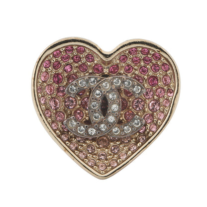 CHANEL Heart motif ring Size Approximately No. 12 PinkABA409 Gold Plated Rhinestone
