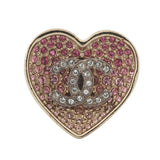 CHANEL Heart motif ring Size Approximately No. 12 PinkABA409 Gold Plated Rhinestone