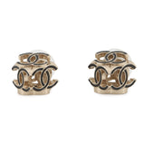 CHANEL CC Logo Cube Earrings BlackAB9512 Gold Plated