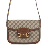 GUCCI Horsebit 1955 Shoulder Bag Beige/Brown602204 GG SupremeCanvas