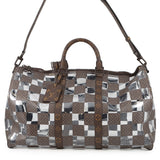 LOUIS VUITTON Keepall Bandouliere Travel Bag 22AW Brown/TransparentM20864 Monogram Chess PVC Size 50