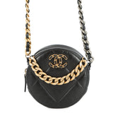 CHANEL CHANEL19 Round Chain Shoulder BlackAP0945 Lambskin