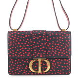 Dior Montaigne Heart Shoulder Bag Navy/Red Leather Size 30