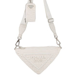 PRADA Triangle Shoulder Bag White1BH190 Raffia