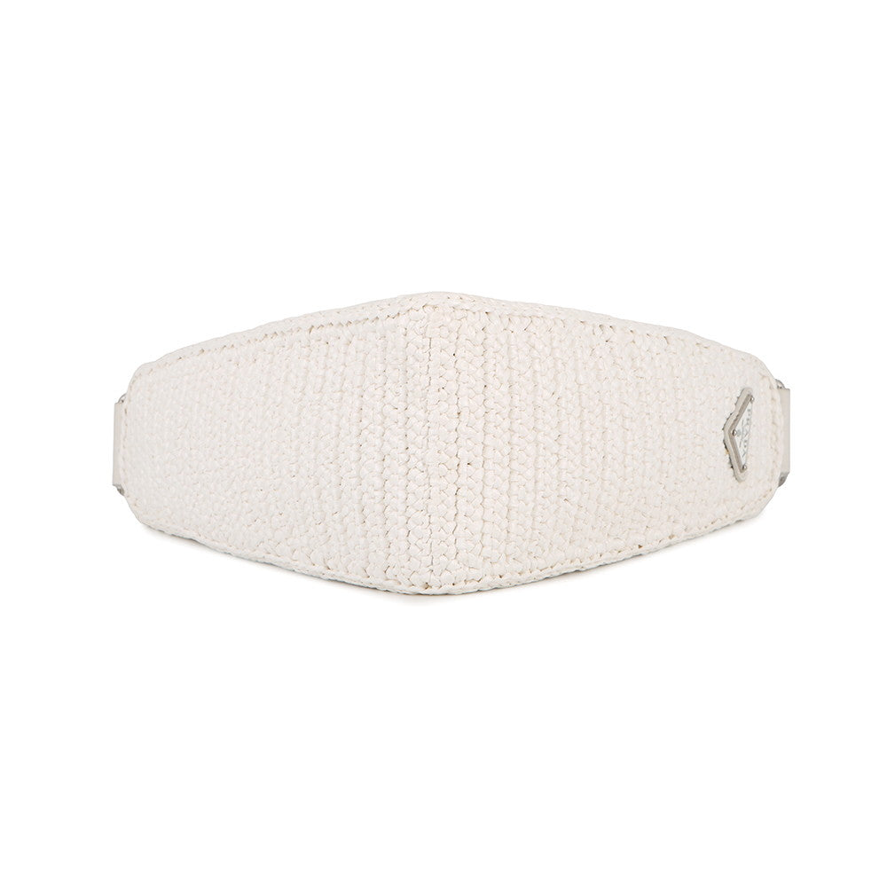 PRADA Triangle Shoulder Bag White1BH190 Raffia