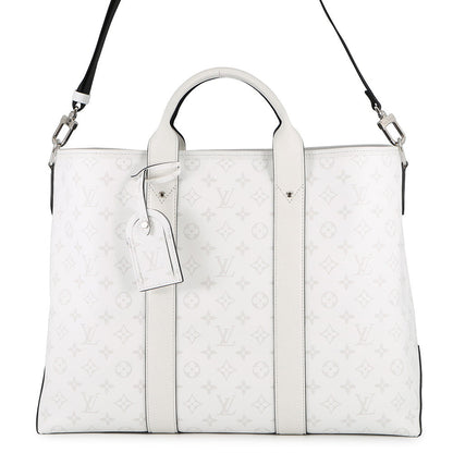 LOUIS VUITTON Weekend Tote NM BlancM30919 Monogram Taiga Leather