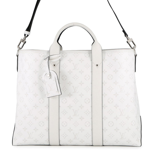 LOUIS VUITTON Weekend Tote NM BlancM30919 Monogram Taiga Leather