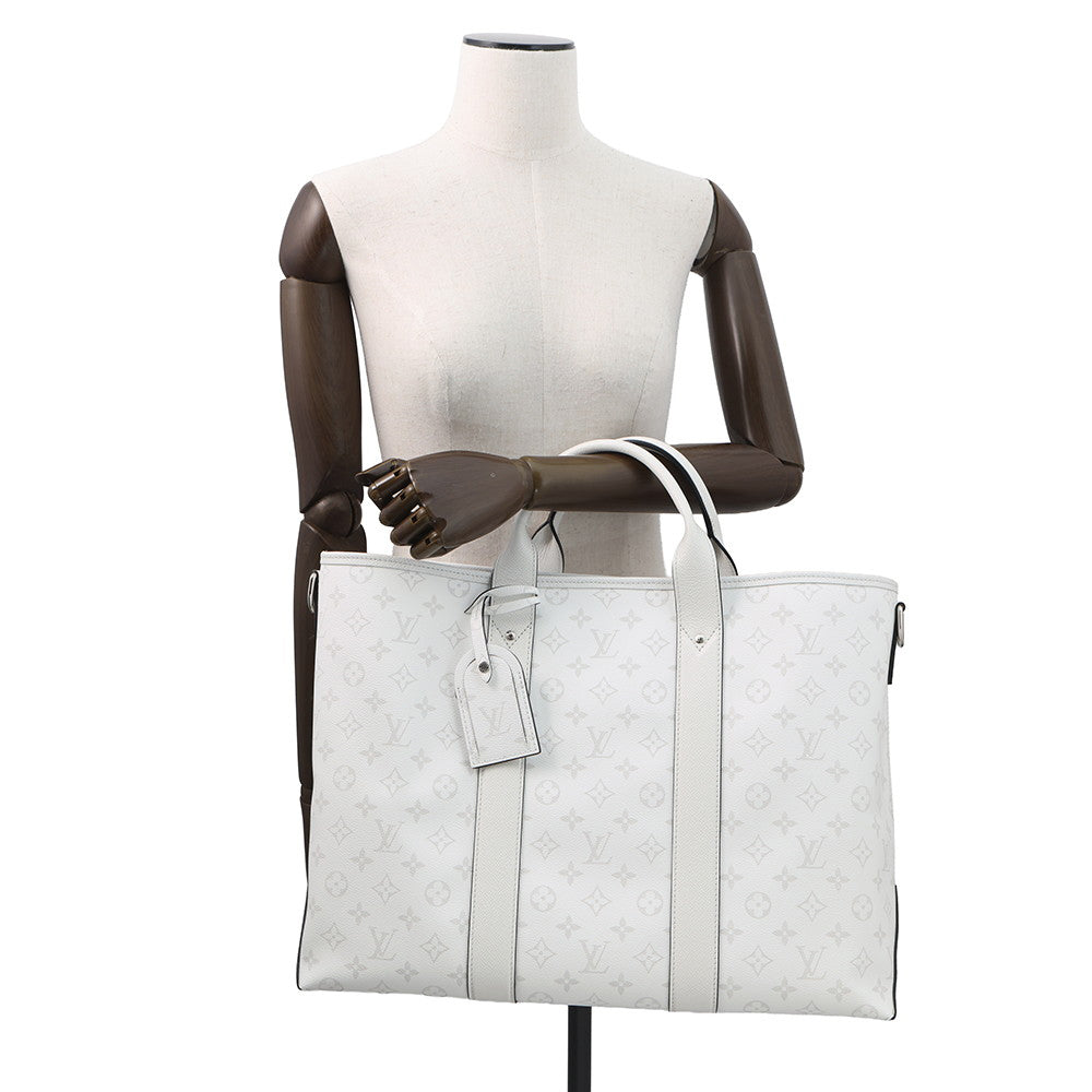 LOUIS VUITTON Weekend Tote NM BlancM30919 Monogram Taiga Leather