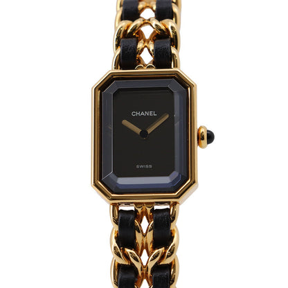 CHANEL Premiere M H26??×W20mm Gold Plated Leather Black DialH0001