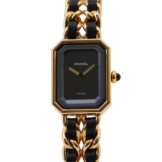 CHANEL Premiere M H26??×W20mm Gold Plated Leather Black DialH0001