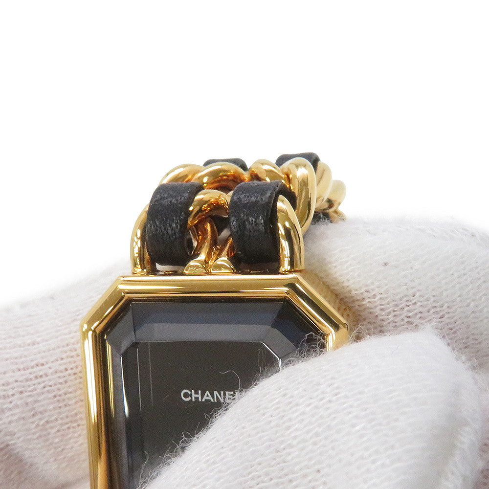 CHANEL Premiere M H26??×W20mm Gold Plated Leather Black DialH0001