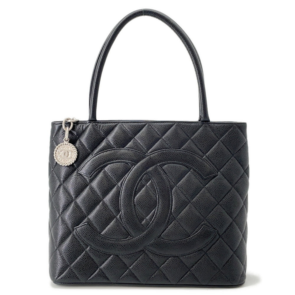 CHANEL Medallion Tote BlackA01804 Caviar Leather