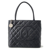 CHANEL Medallion Tote BlackA01804 Caviar Leather