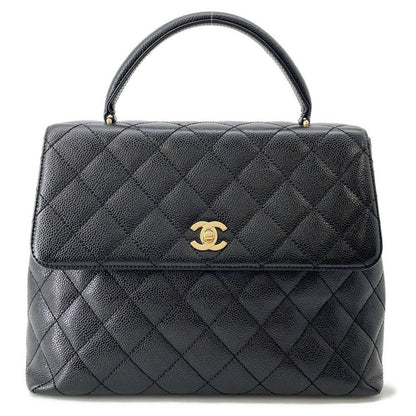 CHANEL Matelasse Top Handle Bag BlackA12397 Caviar Leather