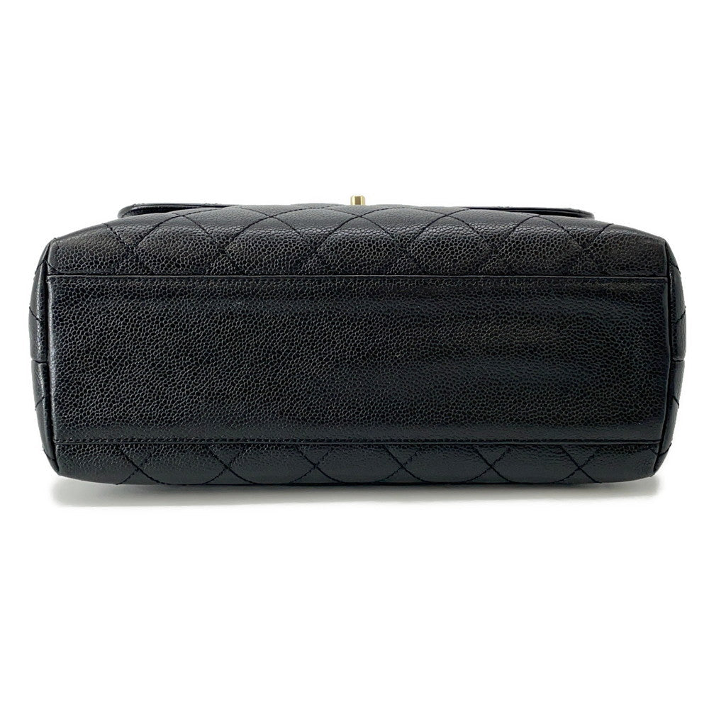 CHANEL Matelasse Top Handle Bag BlackA12397 Caviar Leather