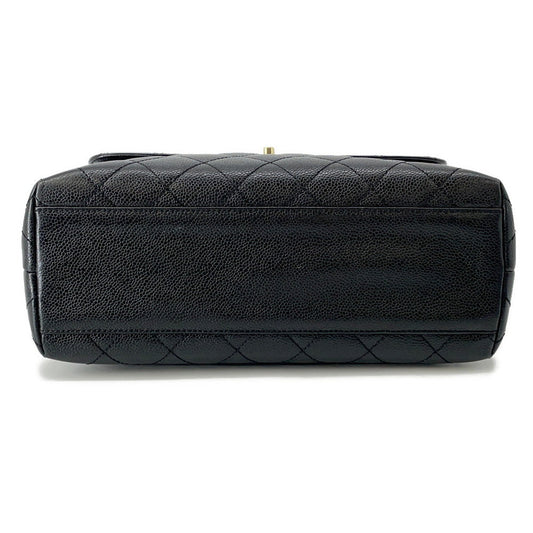 CHANEL Matelasse Top Handle Bag BlackA12397 Caviar Leather