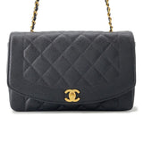 CHANEL Diana Chain Shoulder Bag BlackA01165 Caviar Leather Size 25