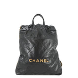 CHANEL CHANEL22 Backpack BlackAS3859 Shiny Calf Leather Size Small