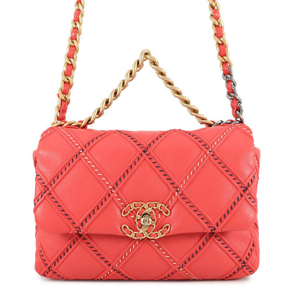 CHANEL CHANEL19 Chain Shoulder Bag RedAS1160 Lambskin