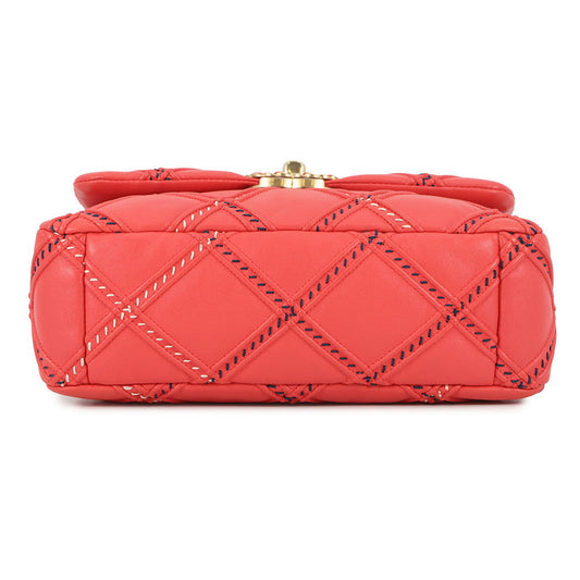 CHANEL CHANEL19 Chain Shoulder Bag RedAS1160 Lambskin