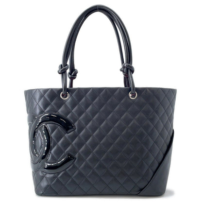 CHANEL Cambon line Tote Bag BlackA25169 Lambskin Size Large