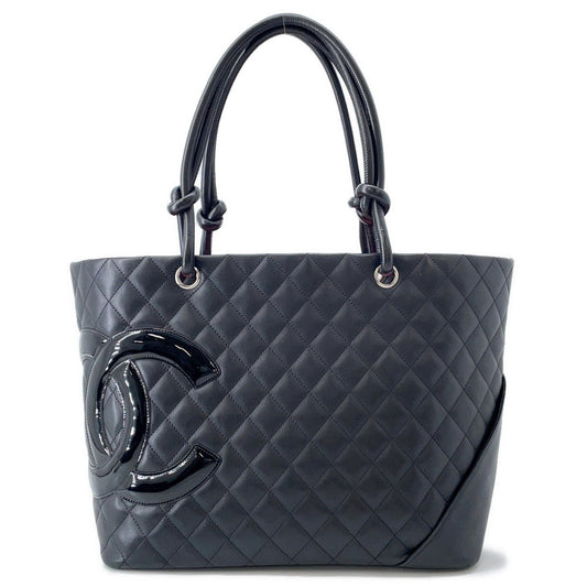 CHANEL Cambon line Tote Bag BlackA25169 Lambskin Size Large