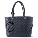 CHANEL Cambon line Tote Bag BlackA25169 Lambskin Size Large