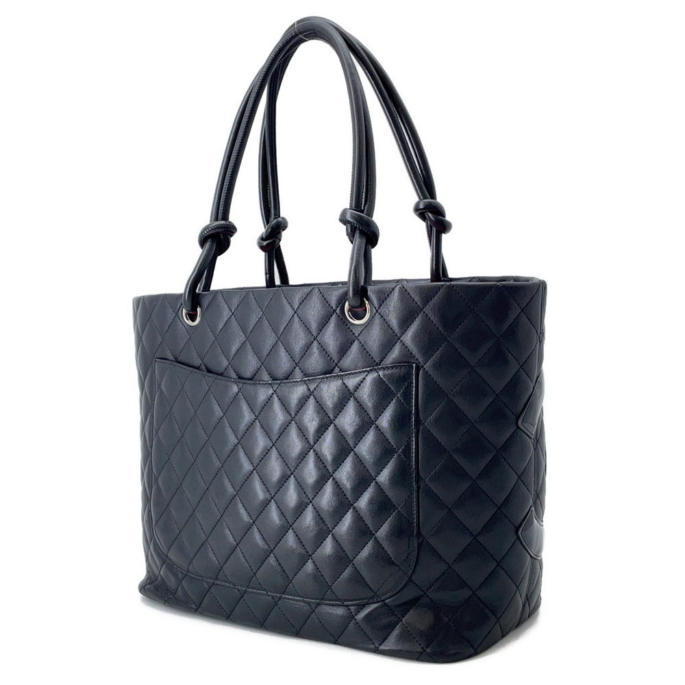 CHANEL Cambon line Tote Bag BlackA25169 Lambskin Size Large
