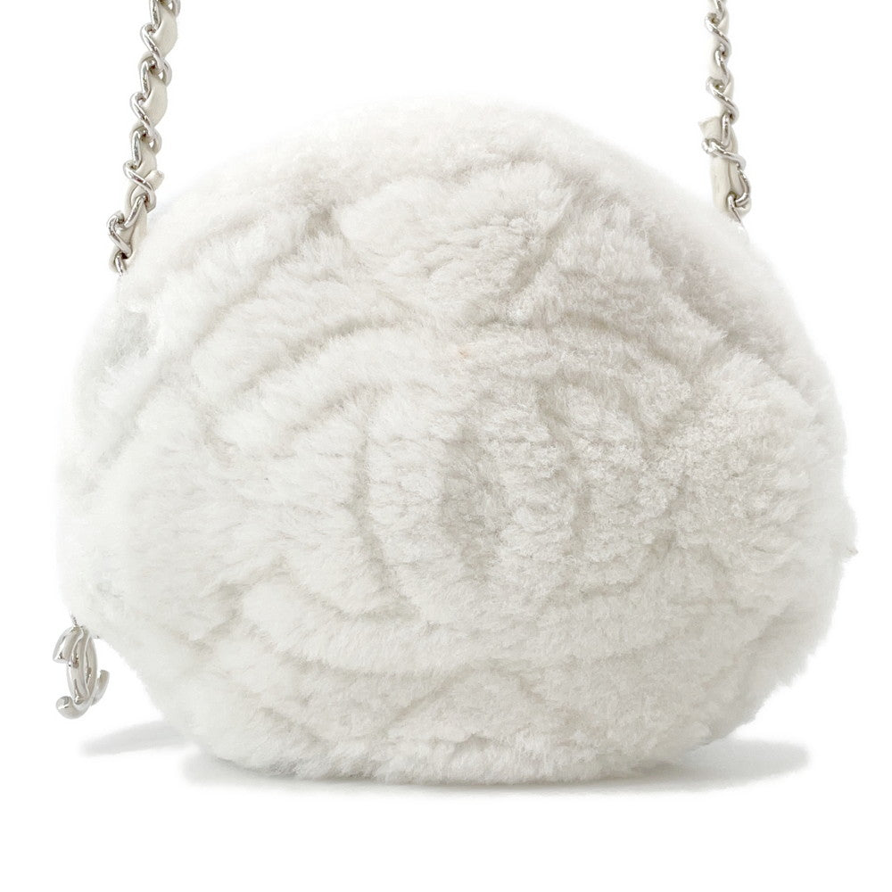 CHANEL Coco Neige Chain Shoulder Bag WhiteAS4279 Shearling Lambskin