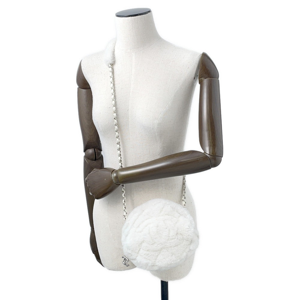 CHANEL Coco Neige Chain Shoulder Bag WhiteAS4279 Shearling Lambskin