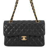 CHANEL Matelasse Double Flap Chain Shoulder Bag BlackA01113 Caviar Leather Size 23