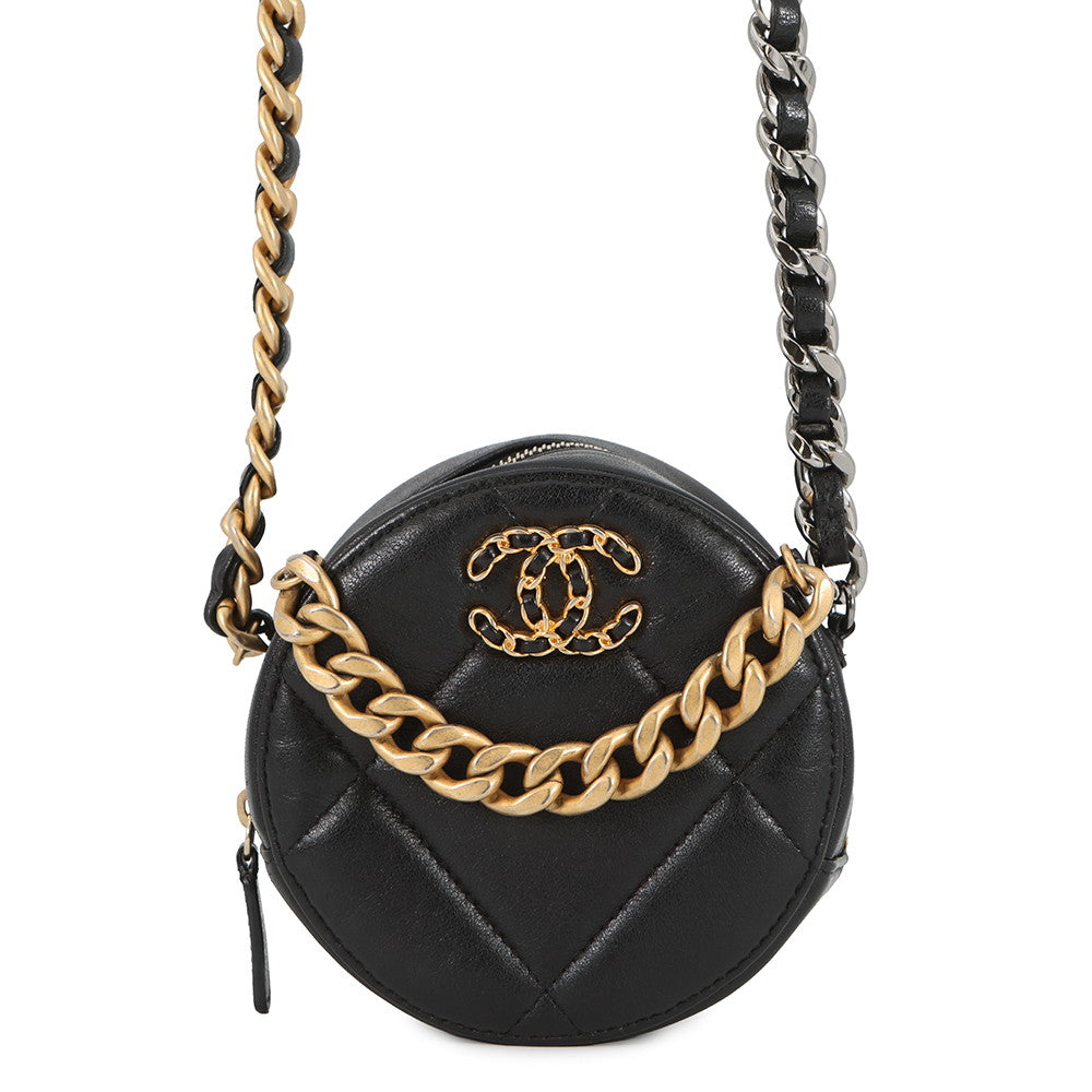 CHANEL CHANEL19 Round ChainShoulder Bag BlackAP0945 Lambskin
