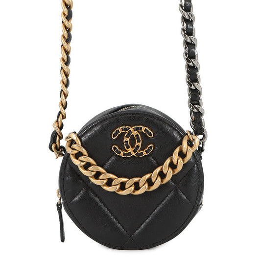 CHANEL CHANEL19 Round ChainShoulder Bag BlackAP0945 Lambskin