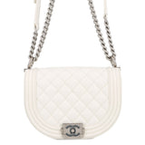 CHANEL Boy Chanel Chain Shoulder Bag WhiteAS3350 Caviar Leather