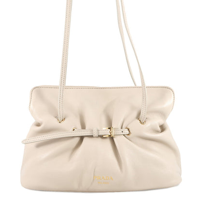 PRADA Dada Shoulder Bag Ivory1BG586 Nappa Leather Size Small