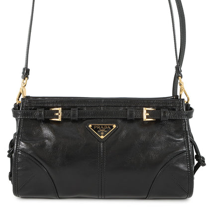 PRADA Bonnie Shoulder Bag Black1BH215 Leather Size Small