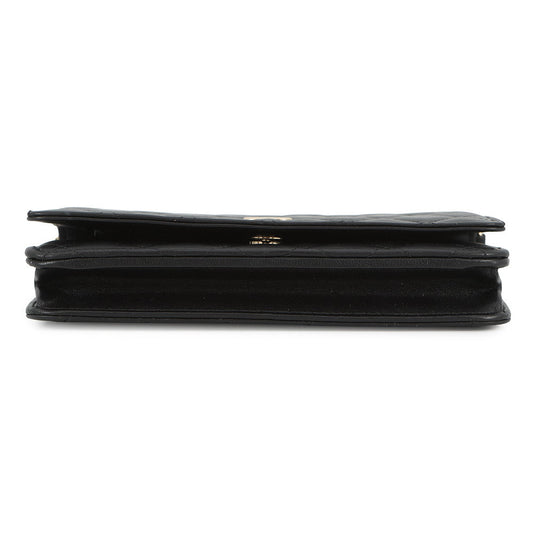 CHANEL Pearl Chain Wallet BlackAP2579 Lambskin