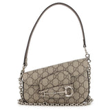GUCCI Horsebit 1955 GG Supreme Shoulder Bag Beige/Brown774209 PVC Leather Size Mini