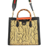 GUCCI Diana Tote Bag Black/Beige678842 Leather Size Large