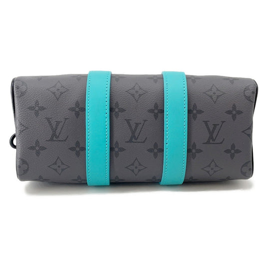 LOUIS VUITTON Keepall Bandouliere Turquoise/NoirM11645 Monogram Eclipse Reverse Size 25